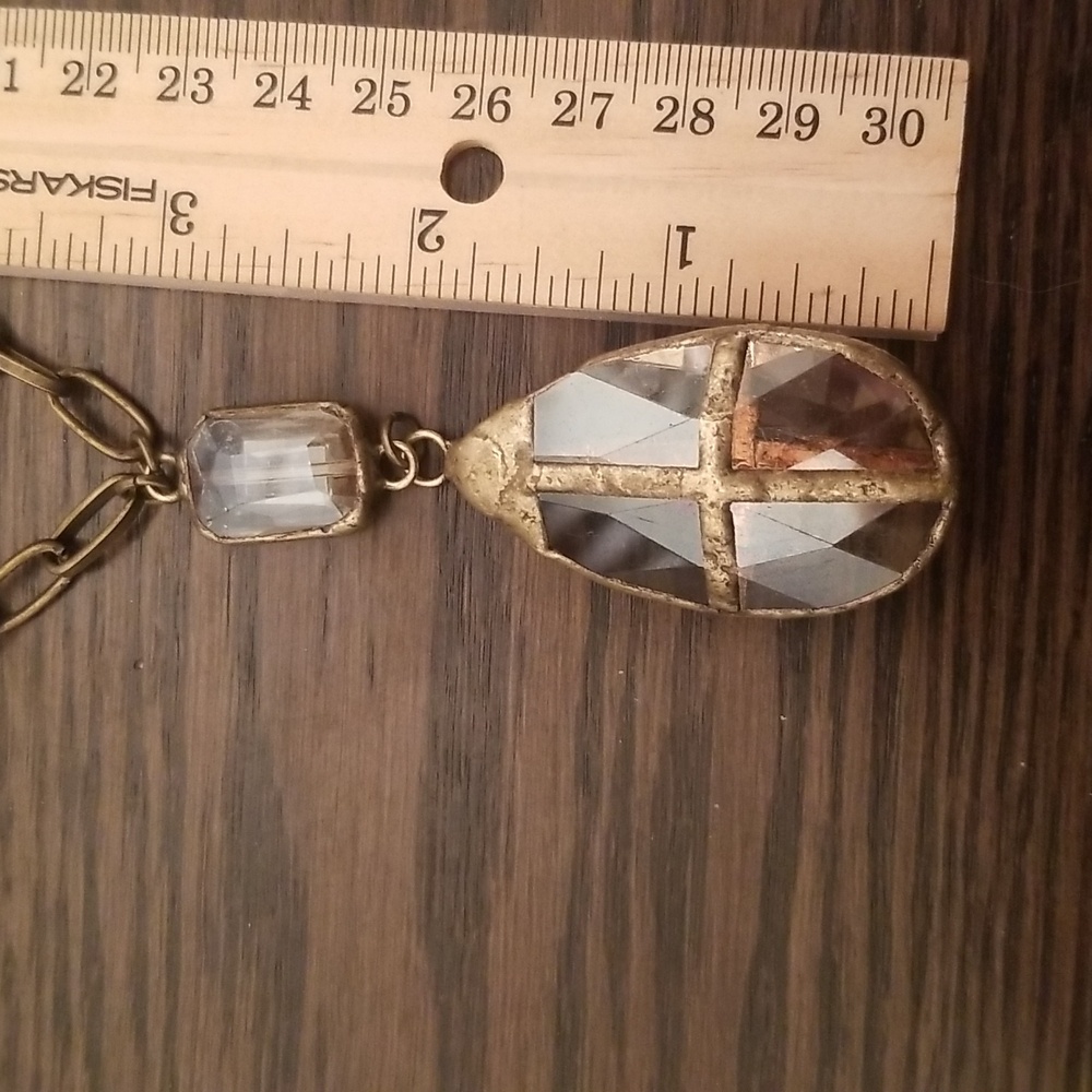 Brass & glass beads 32" - Picture 4 of 9